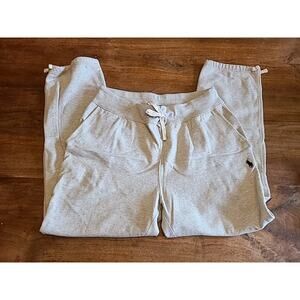 Polo Ralph Lauren Mens Jogger Sweatpants Gray Ankle Tie Size L Fleece Lined